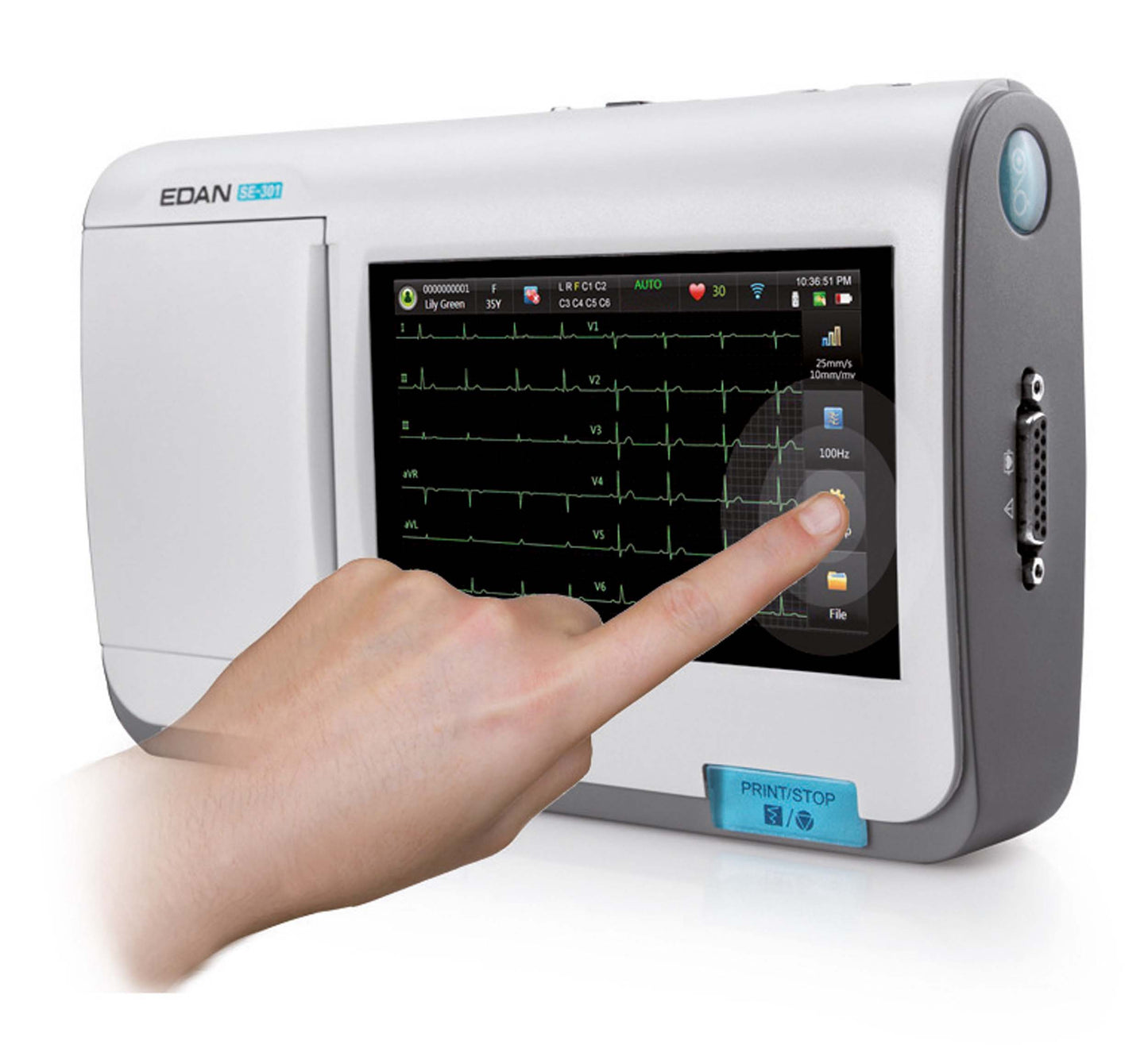 ECG 3 pistes avec écran tactile EDAN SE-301 / REF : 0303155000